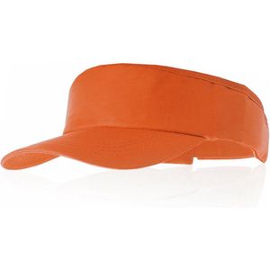 Katoenen oranje zonneklep pet voor dames/heren/volwassenen