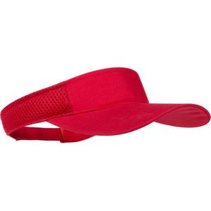 Zonneklep pet/Sunvisor - rood - voor volwassenen - Katoenen verstelbare zonnekleppen - Dames/heren