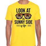 Sunny side feest t-shirt / shirt look at the sunny side of life geel voor heren