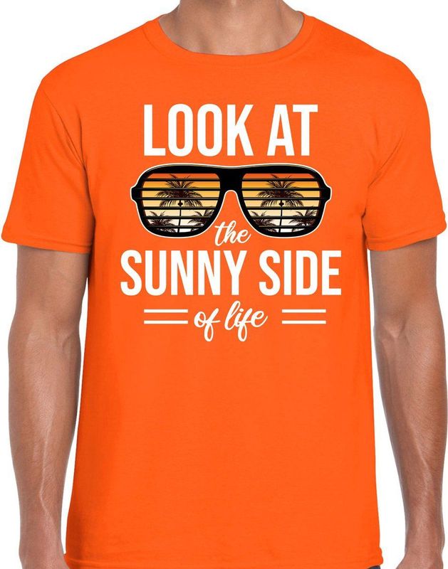 Sunny Side - T-shirt - Oranje - 100% Katoen - Beach Party Outfit