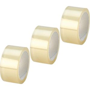 12x stuks rollen Verpakkingstape transparant 66 meter - 5 cm breed - Kantoor en magazijn artikelen