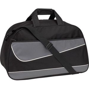 Sporttas/weekendtas - grijs/zwart - 55 x 32 x 28 cm - 50 liter - Fitness/Vrije tijd tassen - Sporttassen