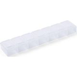 1x Medicijnen doos/pillendoos 7 daags transparant 15 cm - Drogisterij/persoonlijke verzorging accessoires