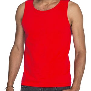 Rode tanktop / hemdje voor heren Fruit of The Loom katoen mouwloos t shirt / tanktops / singlet