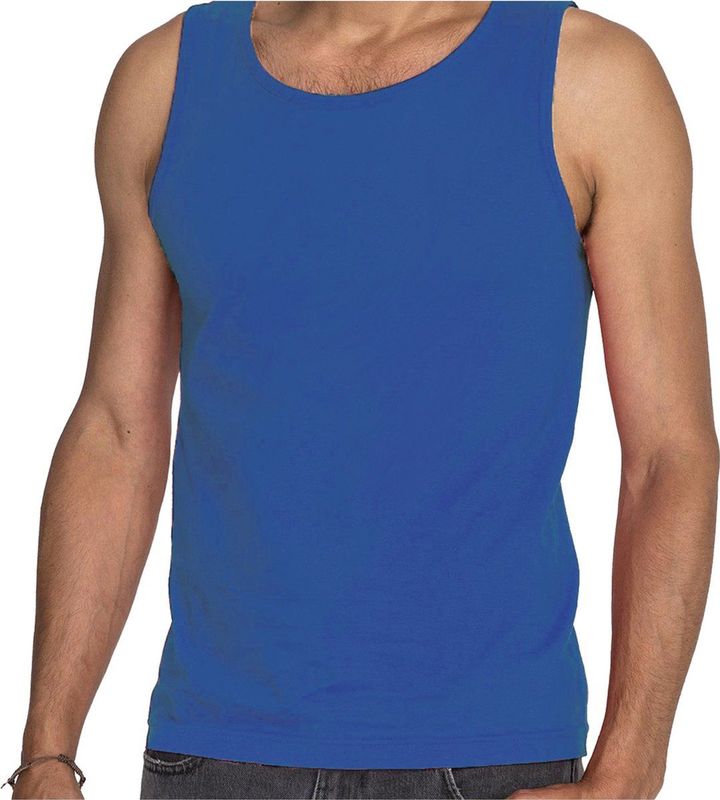 Fruit of The Loom - Tanktop - Blauw - Katoen - Mouwloos