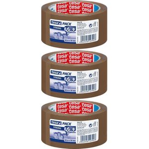 4x Tesa verpakkingstape sterk bruin 66 mtr x 50 mm verpakkingsbenodigdheden - Tape (klussen)