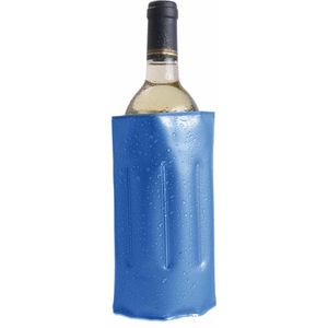 1x Koelelementen hoezen blauw voor wijnflessen 34 x 18 cm - Wijnflessen/drankflessen koelelement - Flessenkoeler - Wijnkoeler