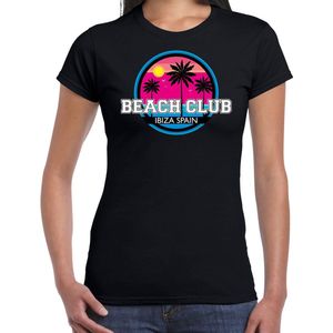 Ibiza zomer t-shirt / shirt beach club voor dames - zwart - Ibiza vakantie beach party outfit / kleding / strandfeest shirt L