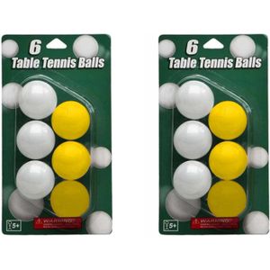 Speelgoed tafeltennis balletjes wit en geel 24x stuks - pingpong balletjes/ballen