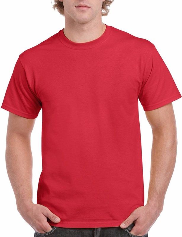 Gildan - Katoenen T-shirt - Rood - 100% Katoen - Set van 3 Stuks