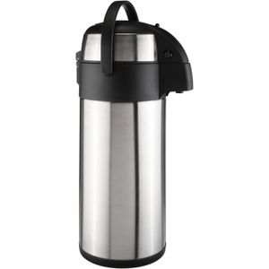 Grote thermosfles/isoleerkan - met pomp - 5 liter - RVS - Thermosflessen - voor warme / koude dranken