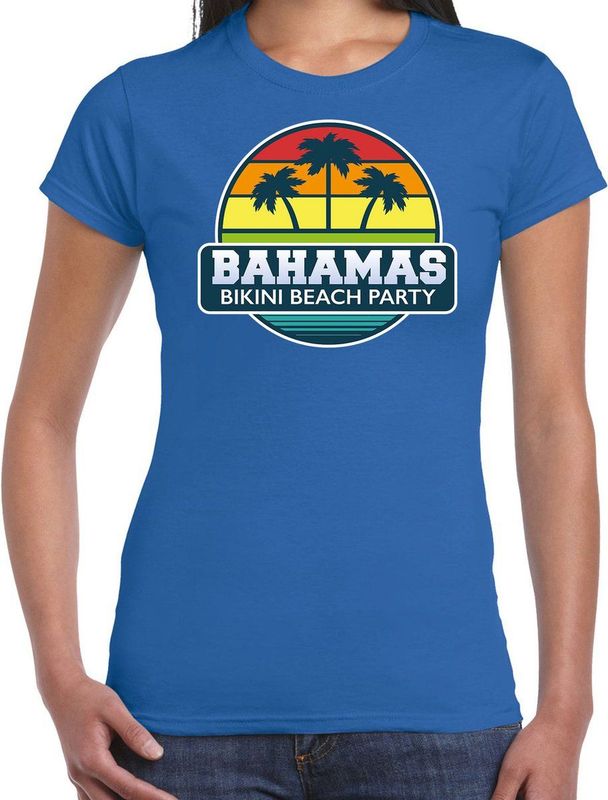 Bellatio Decorations - T-shirt - Blauw - Bahamas Zomer - Dames