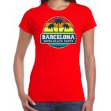 Bellatio Decorations - Zomer T-shirt - Rood - Barcelona Bikini Beach Party