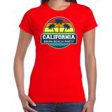 Bellatio Decorations - Zomer T-shirt - Rood - California Bikini Beach Party