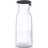 2x Glazen karaffen met siliconen deksel 700 ml en 1000 ml - Zeller - Keukenbenodigdheden - Tafel dekken - Koude dranken serveren - Karaffen/schenkkannen met dop