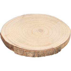 1x Ronde houten schijf kaars onderborden/kaarsenborden 29 x 3 cm