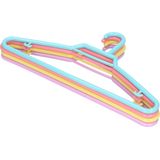 PlasticForte 4x Kinder kledinghangers - pastel - 27 cm - kunststof