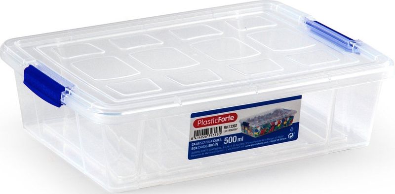 Plasticforte - Opbergbox - Transparant - Kunststof - 0,5 Liter