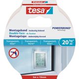 2x Tesa dubbelzijdig montagetape op rol transparant extra sterk 5 meter - Klusmateriaal - Huishoudartikelen - Tesa Powerbond - Montagetape - Extra sterk - Dubbelzijdig tape