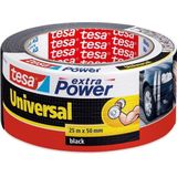 2x Tesa ducttape Extra Power universeel zwart 25 mtr x 5 cm - Klusbenodigdheden - Tesa - Universele tape - Klustape - Ducttape - Reparatie tape - Zwarte tape op rol 25 meter