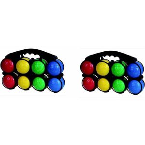 2x Gekleurde Jeu de Boulessets 18 Delig - Kaatsbal/Petanque - Actief Buitenspeelgoed Voor Kinderen