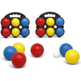 2x Gekleurde jeu de boules sets 7 delig - Kaatsbal/petanque - Actief buitenspeelgoed voor kinderen