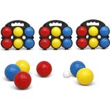 3x Gekleurde jeu de boules sets 7 delig - Kaatsbal/petanque - Actief buitenspeelgoed voor kinderen