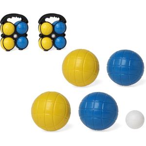 2x Gekleurde jeu de boules sets 5 delig - Kaatsbal/petanque - Actief buitenspeelgoed voor kinderen