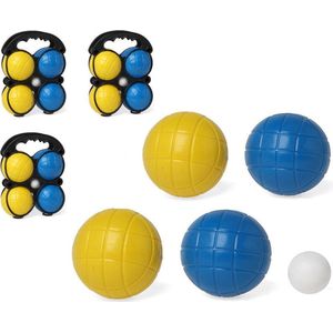 3x Gekleurde jeu de boules sets in draagtas 5 delig