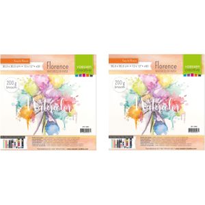 Florence - Aquarelblokken - Wit - Papier - 2x 50 Vellen