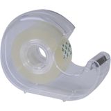 1x Plakband houders transparant met 6x plakband rolletjes - Kantoorartikelen - Schoolartikelen - Hobby benodigdheden - Plakbandrollers - Plakbandhouders - Plakband handdispensers