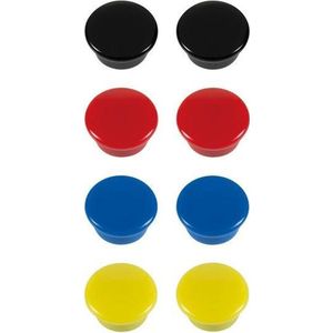 8x Ronde Koelkast/Whiteboard Magneten 15 Mm Gekleurd - Hobby en Kantoorartikelen