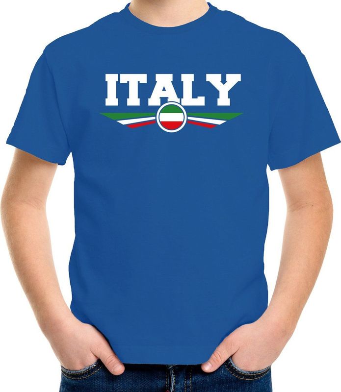 Bellatio Decorations - Fun T-shirts - Blauw - Italië - Kinder T-shirt
