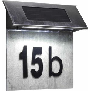Transparante solar huisnummer plaat met LED licht - Huisnummers