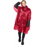 6x stuks wegwerp regenponcho rood voor volwassenen