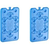 2x Blauwe koelelementen 400 gram 14 x 25 cm - Koelblokken/koelelementen voor koeltas/koelbox
