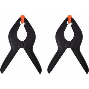 Proplus zeilklemmen/lijm klem - set 20x stuks - zwart - 15 cm - kunststof - marktkraam/dekzeil/DHZ