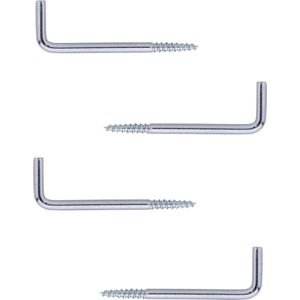 12x Schroefduimen / Schroefhaken Staal Verzinkt met Houtdraad - L6 X H2 cm