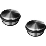 Pakket van 2x Stuks RVS Deurstoppers Rond - 4,5 X 11 cm - 1 Kg - Deurstop