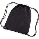 12x zwarte stuks nylon gymtassen/ gymtasjes met rijgkoord