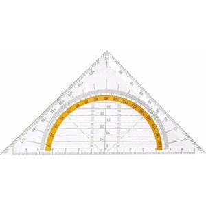 Voordeelset van 5x stuks geodriehoeken met liniaal en gradenboog 14 cm - Geodriehoeken