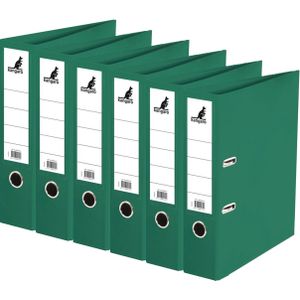 Ringband map/ordners 2 gaats A4 - Set van 6x stuks - groen - 31 x 28 x 7 cm - Documenten/papieren opbergen - Kantoorartikelen