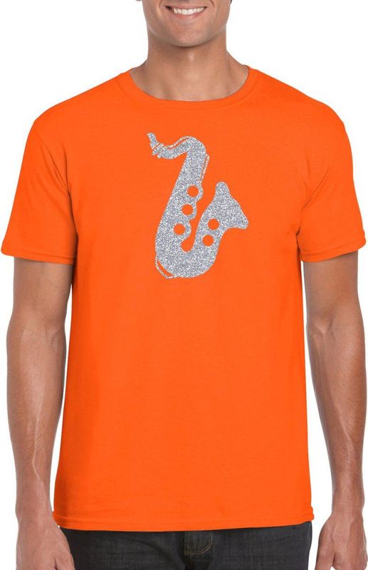 Bellatio Decorations - T-shirt - Oranje - Katoen - Heren