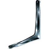 1x Zilveren aluminium plankdrager/planksteun Hercules 35 x 40 cm tot 150 kg - 350 x 400 mm - schapdragers / opbergsysteem - kledingkast/voorraadkast plankdragers/consoles