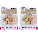 20x Jeu de boules/petanque houten buts/markerings balletjes 30 mm buitenspeelgoed - Jeu de Boules