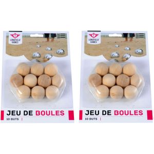 20x Jeu de boules/petanque houten buts/markerings balletjes 30 mm buitenspeelgoed