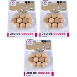 30x Jeu de boules/petanque houten buts/markerings balletjes 30 mm buitenspeelgoed - Jeu de Boules