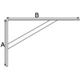 2x stuks plankdragers / schapdragers zwart staal met schoor 39,5 x 25,5 cm - plankendrager - planksteun / planksteunen / wandplankdragers