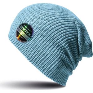 Warme gebreide Beanie wintermuts in het lichtblauw voor volwassenen - Damesmutsen / herenmutsen - 100% polyacryl