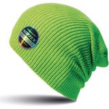 Warme gebreide Beanie wintermuts in het lime groen voor volwassenen - Damesmutsen / herenmutsen - 100% polyacryl